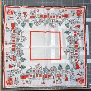 Vintage 1977 June Critchfield Christmas Coca Cola scarf